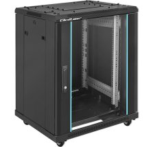 Qoltec Szafa RACK 19″ | 15U | 600 x 855 x 600 | Hartowane drzwi | Stojąca | Nóżki + Kółka | Stalowa obudowa | Zamek