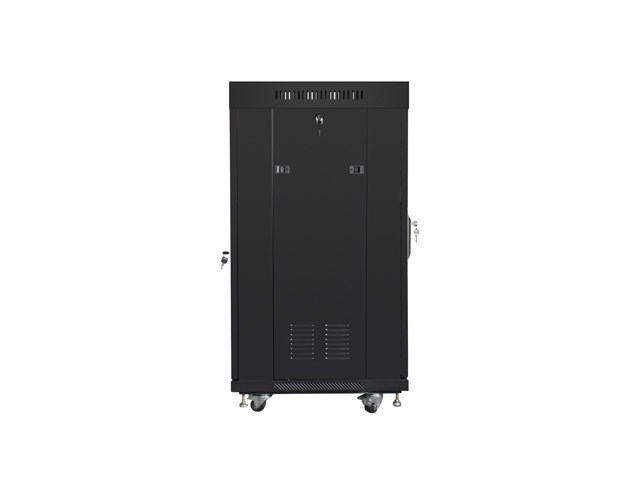 SZAFA INSTALACYJNA RACK STOJĄCA 19" 22U 600X600 CZARNA DRZWI PERFOROWANE LCD LANBERG (FLAT PACK) V2 - obrazek 3