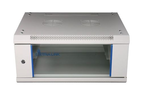 Extralink Szafa rack 4U 600x450 Szara montowana na ścianie - obrazek 3