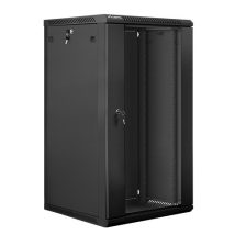 Szafa jednosekcyjna Lanberg WF01-6622-10B (22U; 1080mm / 600mm / 600 mm; wisząca; Szklane; 19”; kolor czarny)