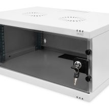 Szafa sieciowa wisząca 19″ 4U, SOHO 241 x 540 x 400 mm, drzwi szyba, szary, niezłożona, 60kg