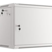 Szafa instalacyjna Rack wisząca 19″ 9U 600×450 szara drzwi metalowe LANBERG (Flat Pack)