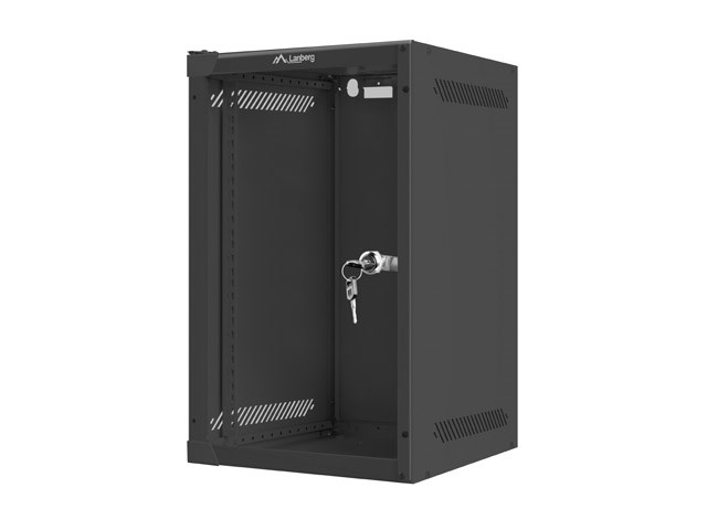 Szafa rack Lanberg WF10-2309-10B (9U; 462mm / 280mm / 310 mm; wisząca; Szklane; 10"; kolor czarny) - obrazek 4