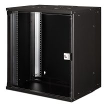Szafa sieciowa wisząca 19″ 12U, SOHO PRO 595 x 540 x 400 mm, drzwi szyba, czarny, niezłożona, 60kg
