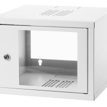 Szafka wisząca 19” 4U 568×400 drzwi szklane RAL7035