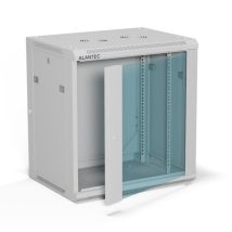ALANTEC Szafa wisząca 19″ 12U 600×450, drzwi szklane, kolor szary, do samodzielnego montażu – Flat Pack  (SW-12U-600-450-01-SF)