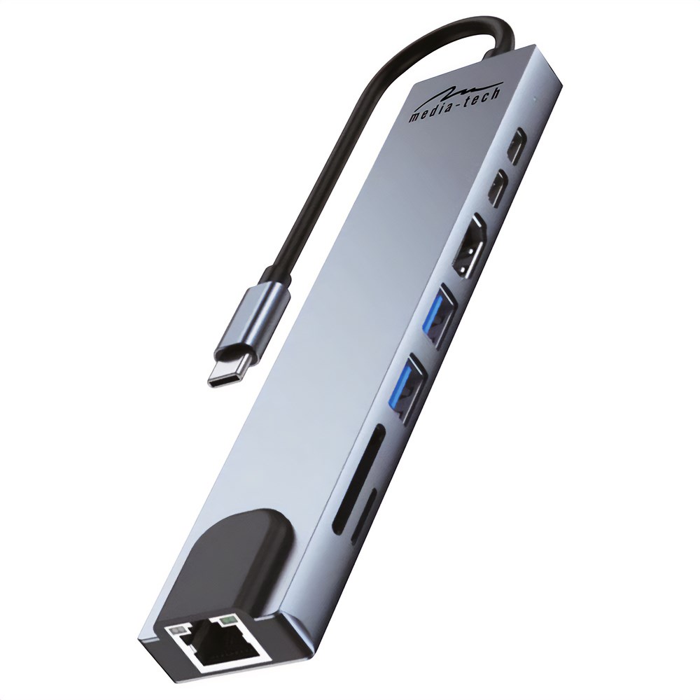 MEDIA-TECH HUB USB 8 IN 1 GIGA LAN HUB MT5046 - obrazek 3