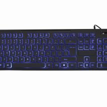 GEMBIRD KLAWIATURA MULTIMEDIALNA Z TRÓJKOLOROWYM PODŚWIETLENIEM USB, US LAYOUT, CZARNA