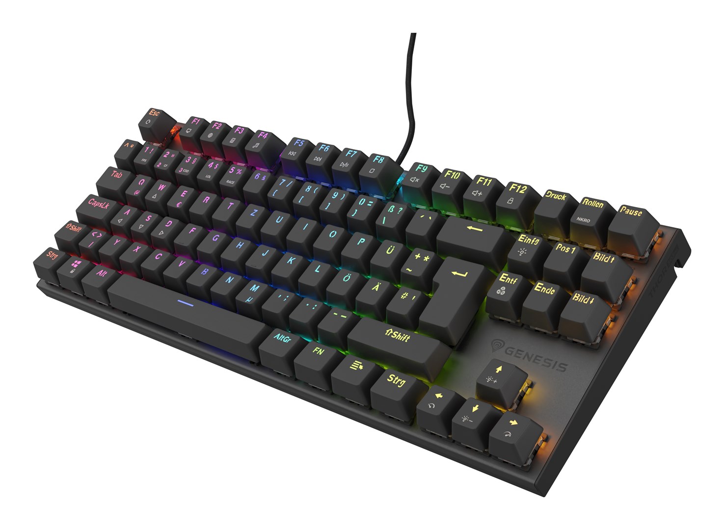 GENESIS Thor 303 TKL klawiatura Gaming USB QWERTZ Niemiecki Czarny - obrazek 4