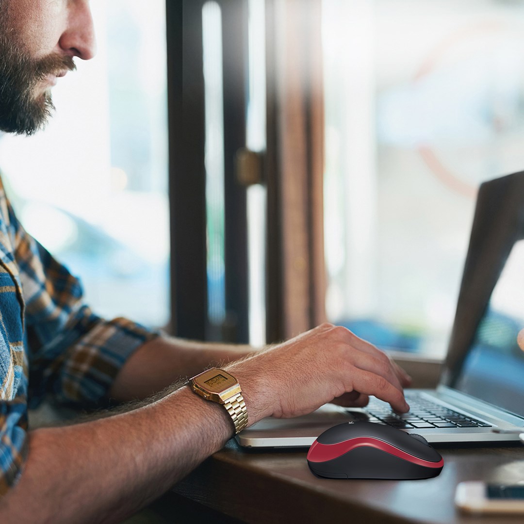 Mysz Logitech M185 910-002240 (optyczna; 1000 DPI; kolor czerwony) - obrazek 4