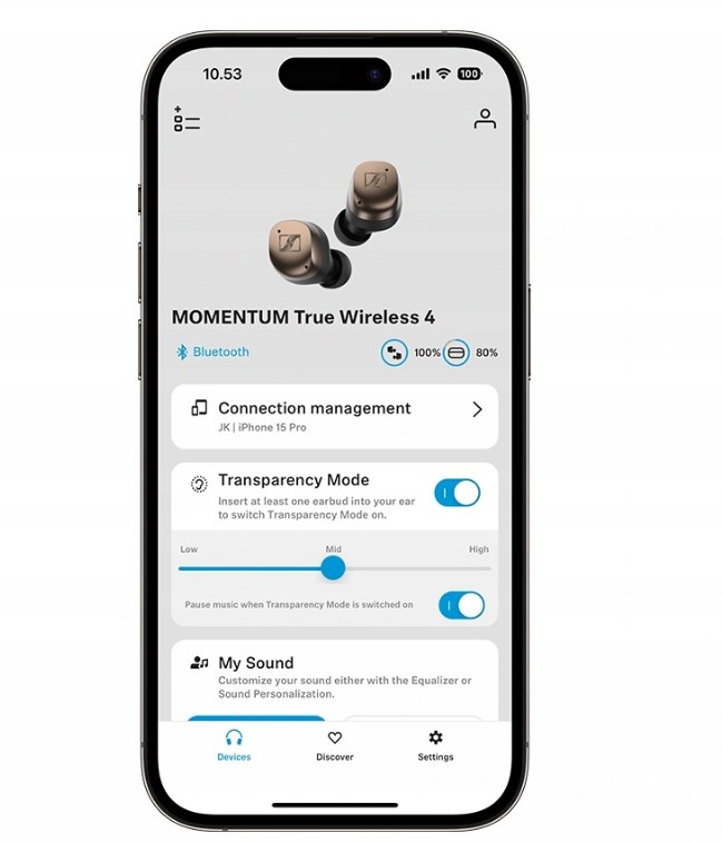 Słuchawki SENNHEISER MOMENTUM TRUE WIRELESS 4 - BLACK COPPER - obrazek 4