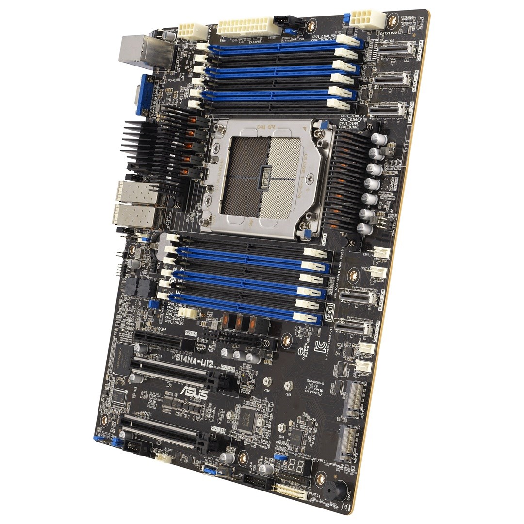 Płyta główna Asus S14NA-U12/ASMB11 1x SP6 AMD Epyc 8004 SoC (12xDIMM, 2xSFP28 25G, 2xPCIe 5.0 x16, 1xPCIe 5.0 x8, ASMB11, CEB) - obrazek 3