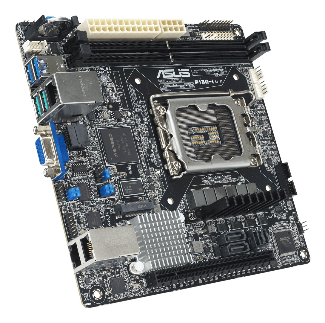 Płyta główna Asus P13R-I 1x LGA1700 Intel Xeon E-24XX C262 (2xDIMM, 6x SATA, 1xM.2, 2x1GbE, ASMB11-iKVM, miniITX) - obrazek 3