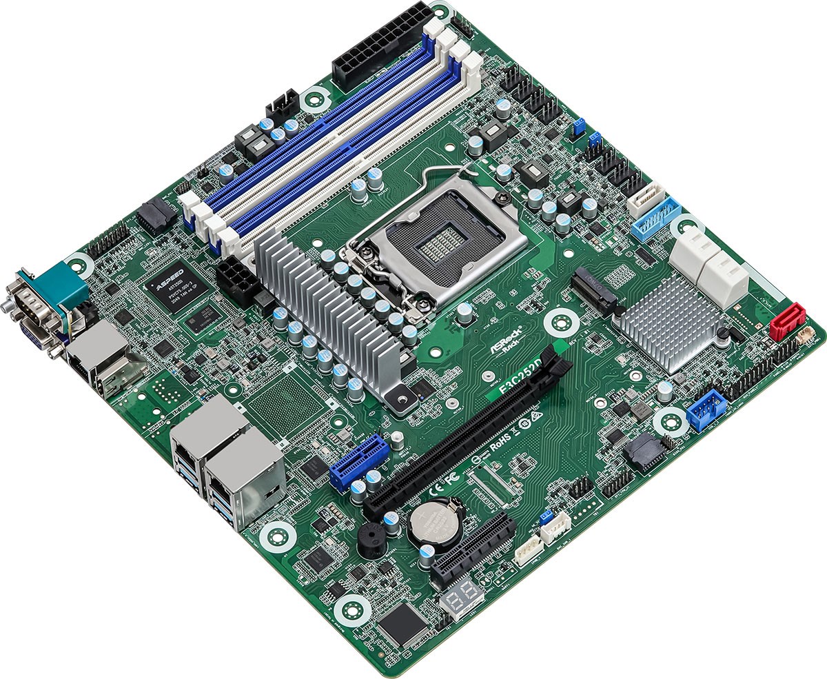 Płyta główna ASRock E3C252D4U 1x LGA1200 Intel Xeon E-23XX C252 (4xDIMM, SATA, 1xM.2, 2x1GbE, IPMI) - obrazek 3