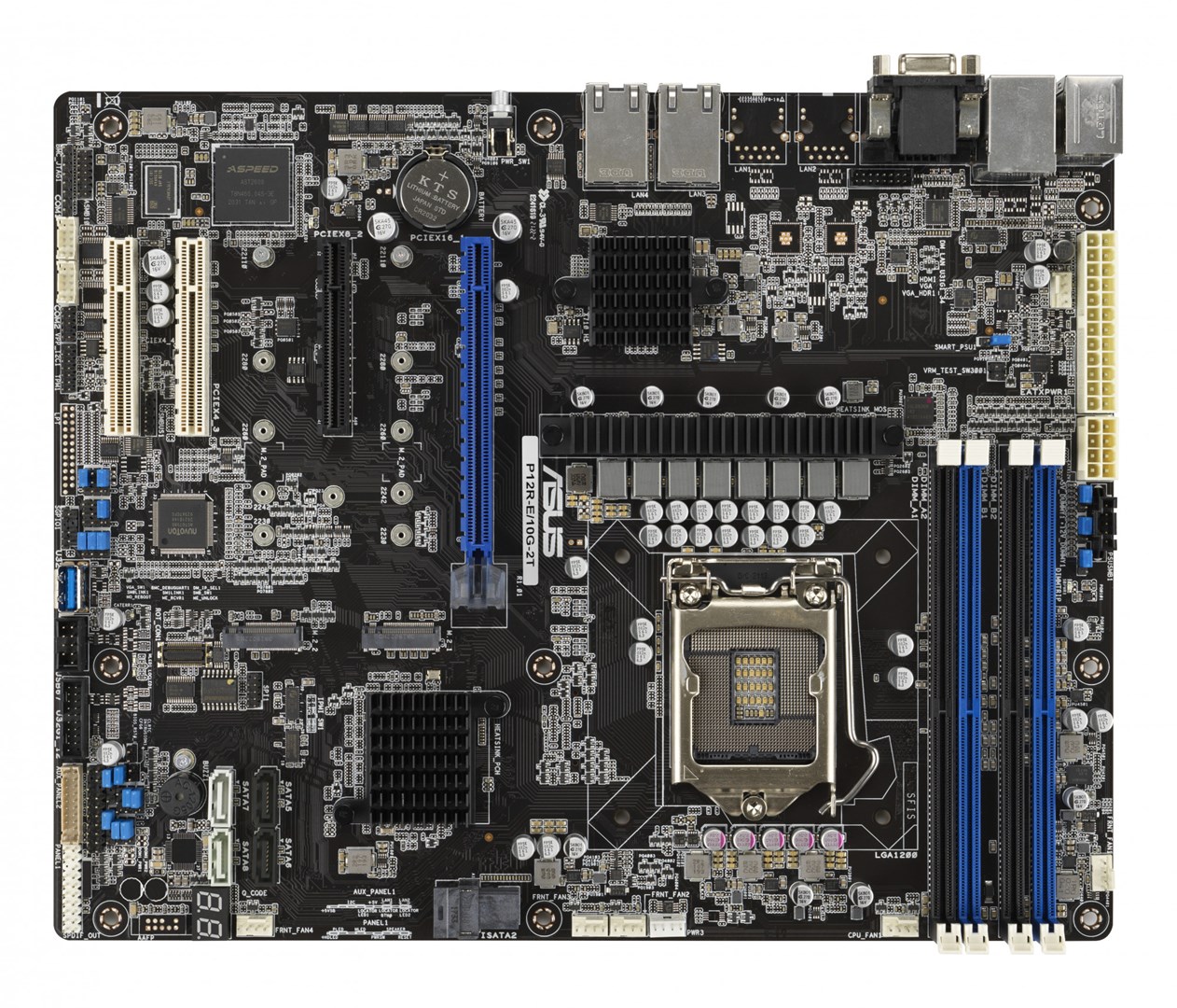 Płyta Serwerowa ASUS P12R-E/10G-2T LGA-1200, C256, 4DIMM, 1*PCIe x16 slot, 3*PCIe x8 slots, 2*M2, 1 x Dual Port Intel X710-AT2 10G LAN Controller + 1 x Mgmt LAN, ATX