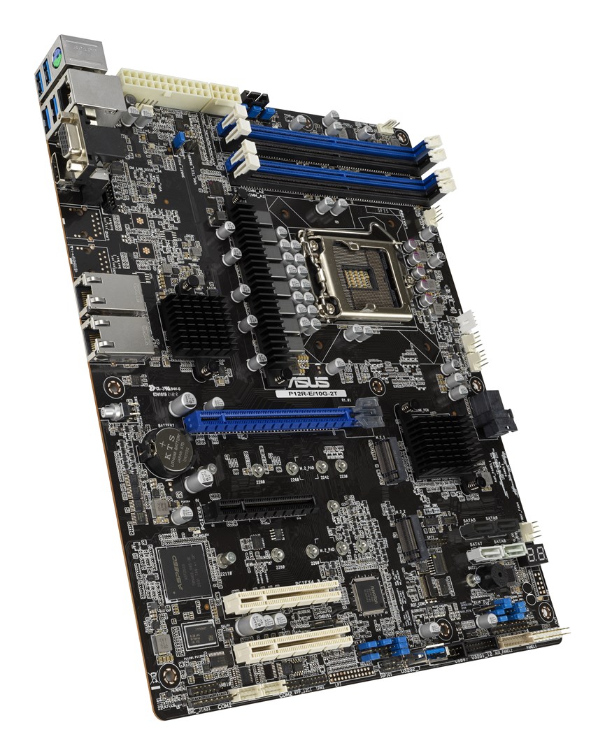 Płyta Serwerowa ASUS P12R-E/10G-2T LGA-1200, C256, 4DIMM, 1*PCIe x16 slot, 3*PCIe x8 slots, 2*M2, 1 x Dual Port Intel X710-AT2 10G LAN Controller + 1 x Mgmt LAN, ATX - obrazek 3