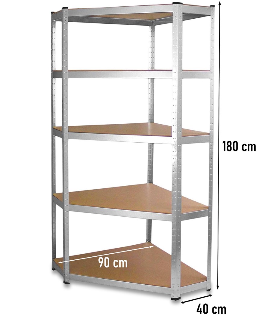 REGAŁ MAGAZYNOWY NAROŻNY METALOWY GC9040 40cm - obrazek 4