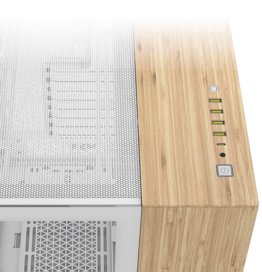 Corsair 6500X Tempered Glass Mid-Tower White/Wood - obrazek 3