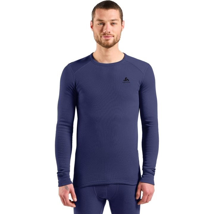Bielizna termoaktywna z długim rękawem Odlo BL TOP crew neck l/s MERINO 260 roz. M Niebieska - obrazek 2