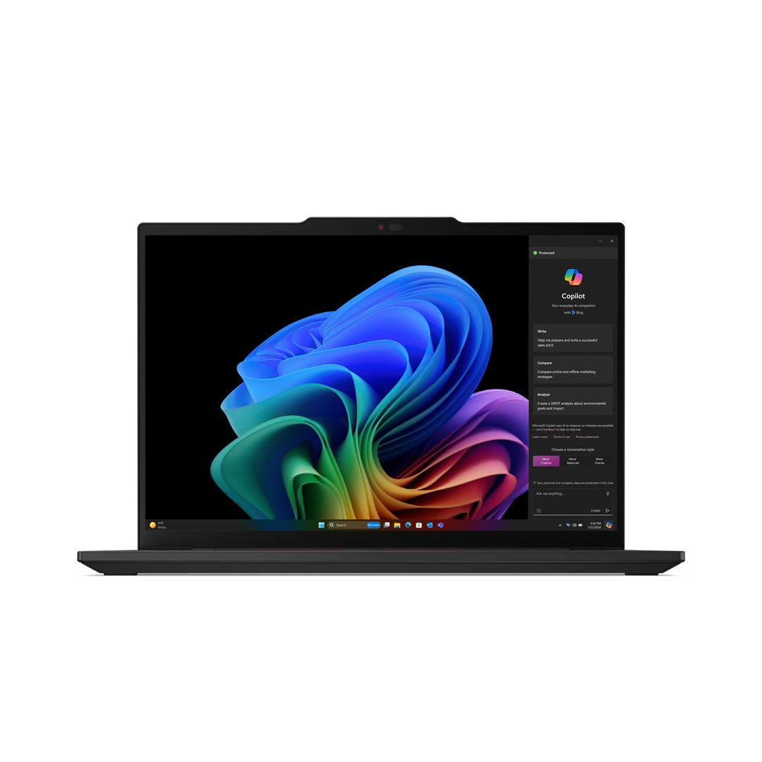 Lenovo ThinkPad T14s G6 Snapdragon X1E-78-100 14"WUXGA Touch IPS 400nits AG 60Hz 32GB LPDDR5x-8448 SSD512 QualcommnAdreno GPU W11Pro Black 3Y OnSite - obrazek 2