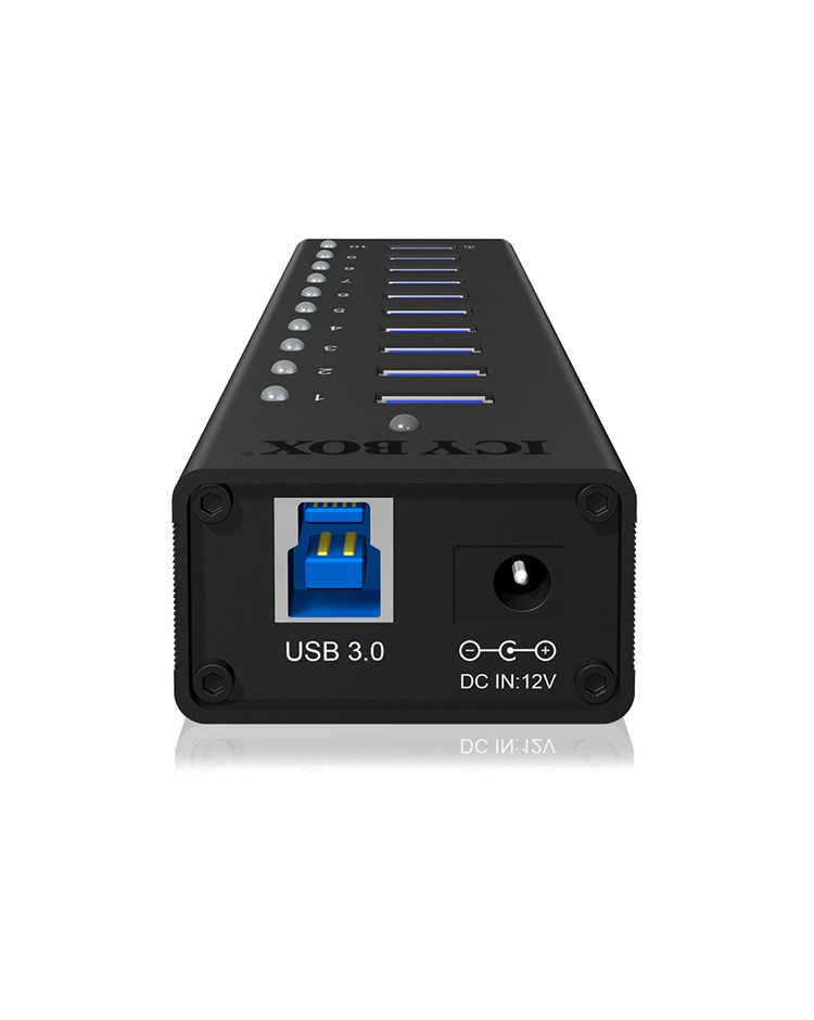 ICY BOX IB-AC6110 USB 3.2 Gen 1 (3.1 Gen 1) Type-B 5000 Mbit/s Czarny - obrazek 3