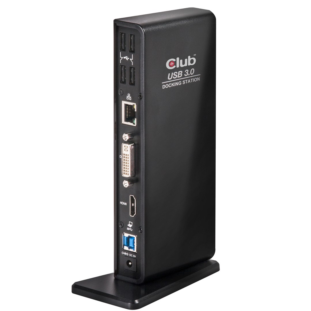 CLUB3D SenseVision USB3.0 Dual Display Docking Station - obrazek 2