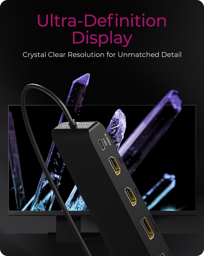 Stacja dokująca IcyBox USB Type-C mit dreifach Videoausgabe - obrazek 3