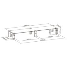 Podstawka na dwa monitory – podwójna Maclean, max. 20kg, hartowane szkło, (1029x285x127mm), MC-936