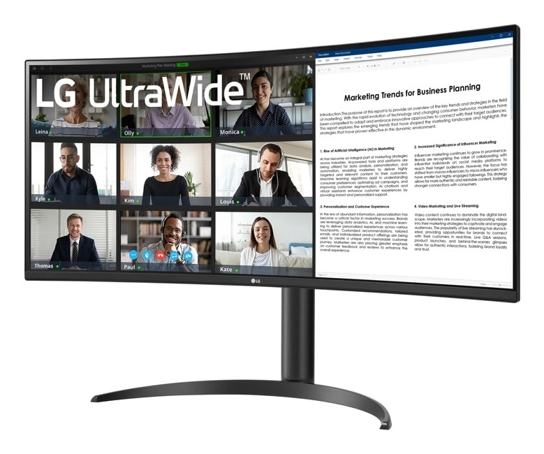 LG 34WR55QK-B monitor komputerowy 86,4 cm (34") 3440 x 1440 px Wide Quad HD Czarny - obrazek 3