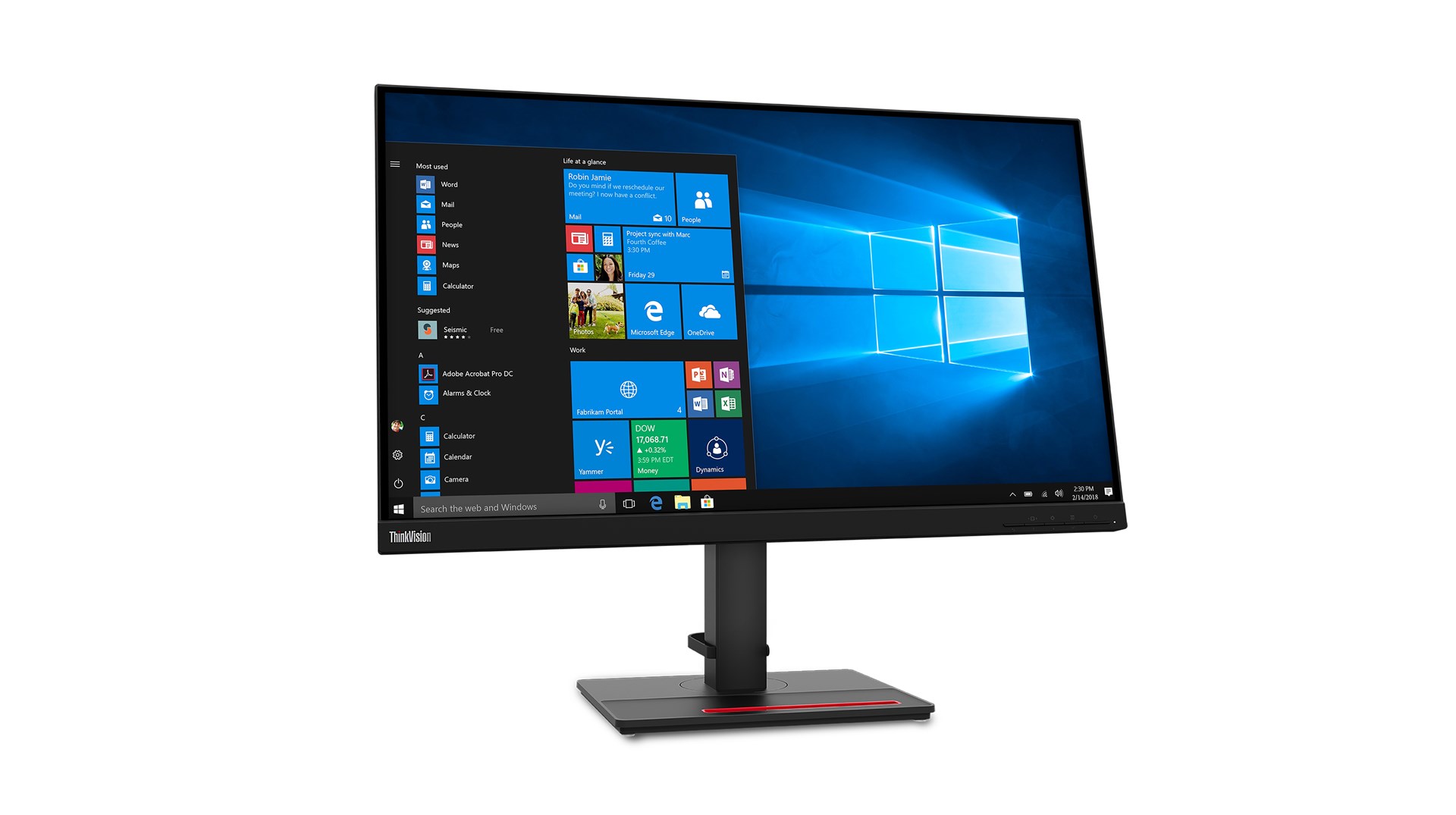Lenovo ThinkVision T27q-20 monitor komputerowy 68,6 cm (27") 2560 x 1440 px Quad HD LCD Czarny - obrazek 3