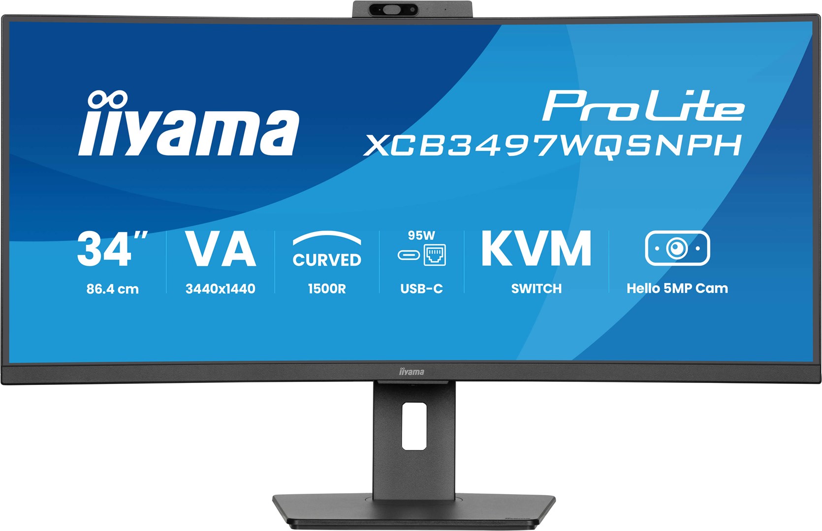 Monitor IIYAMA 86,4cm (34") XCB3497WQSNPH-B1 21:9 HDMI+DP+USB-C Webc - obrazek 3
