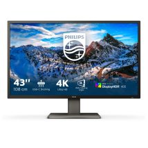Philips P Line 439P1/00 LED display 108 cm (42.5″) 3840 x 2160 px 4K Ultra HD Czarny