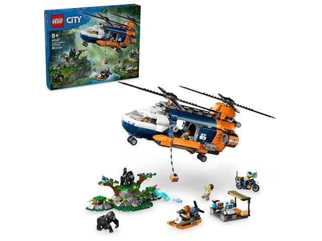 LEGO City 60437 Helikopter badaczy dżungli w bazie
