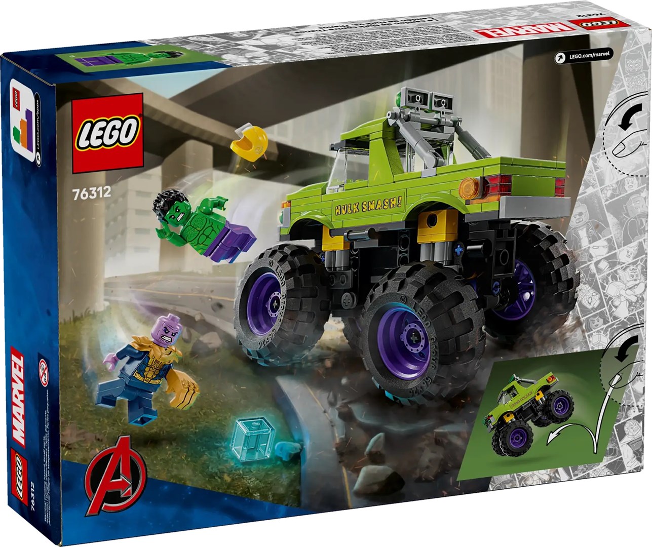LEGO Marvel Super Heroes 76312 Monster truck Hulka kontra Thanos - obrazek 3