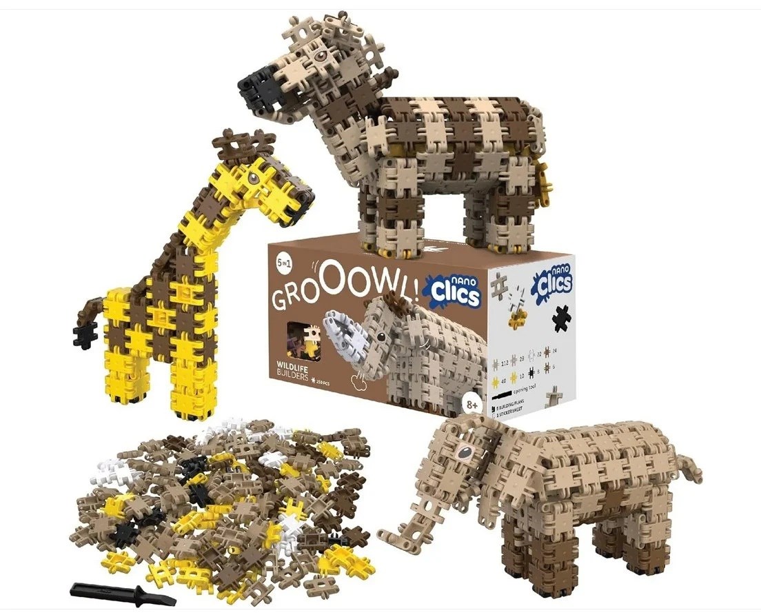 Nano Clics - konstrukcyjne, belgijskie klocki - Dzika Przyroda - Zestaw 250 elementów - obrazek 3