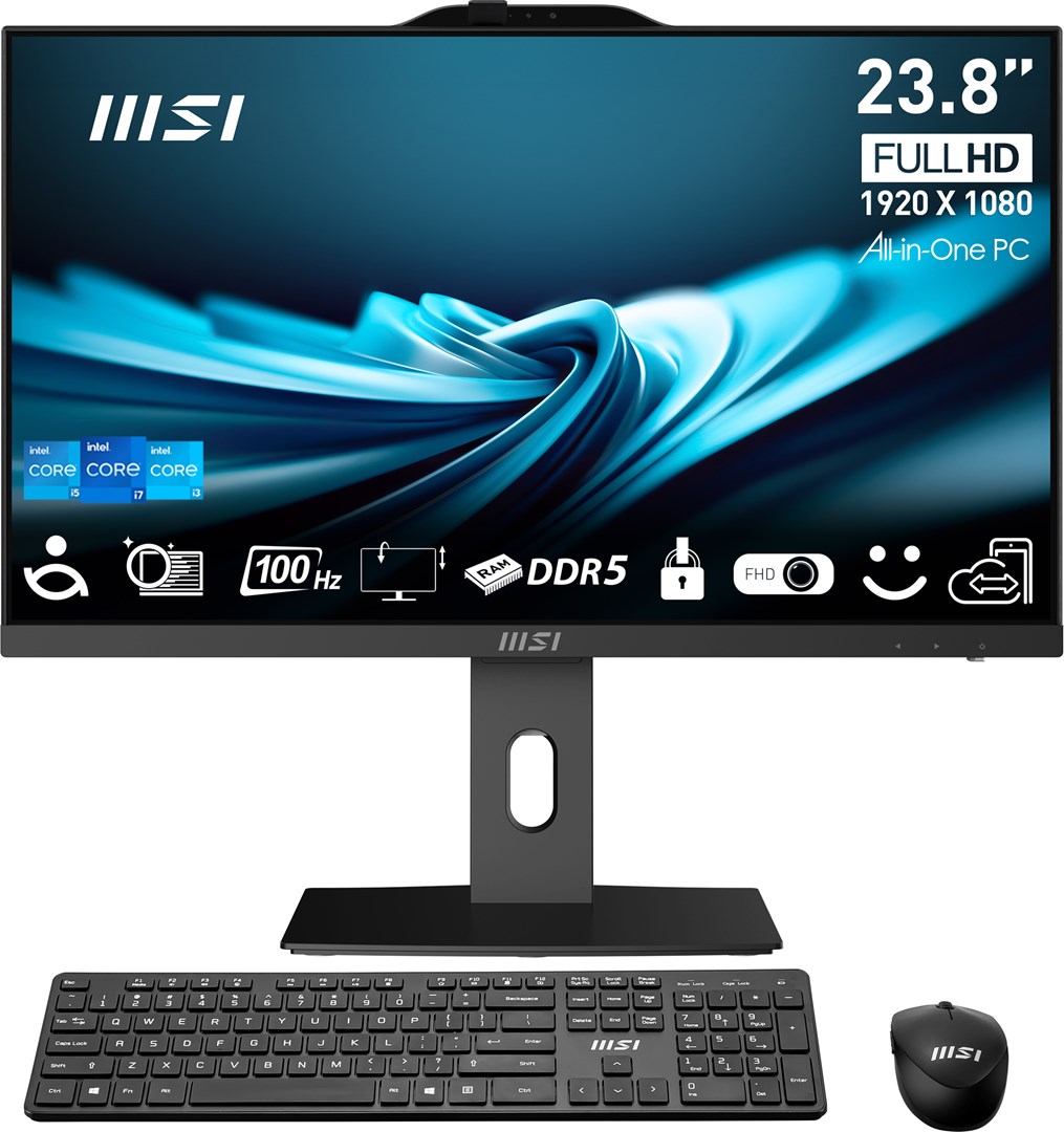 MSI AIO PRO AP242P 14M-892XEU i5-14400 23,8" IPS LED FHD Non-Touch Anti-Glare 16GB SSD500GB M.2 AX211 WiFi 6E NoOS Black