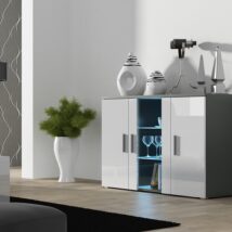 Komoda 120cm SOHO S7 szary/ biały połysk