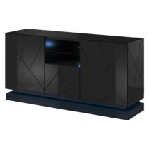 Komoda QIU 2D1K 150×41,5xH75 czarny połysk/czarny połysk