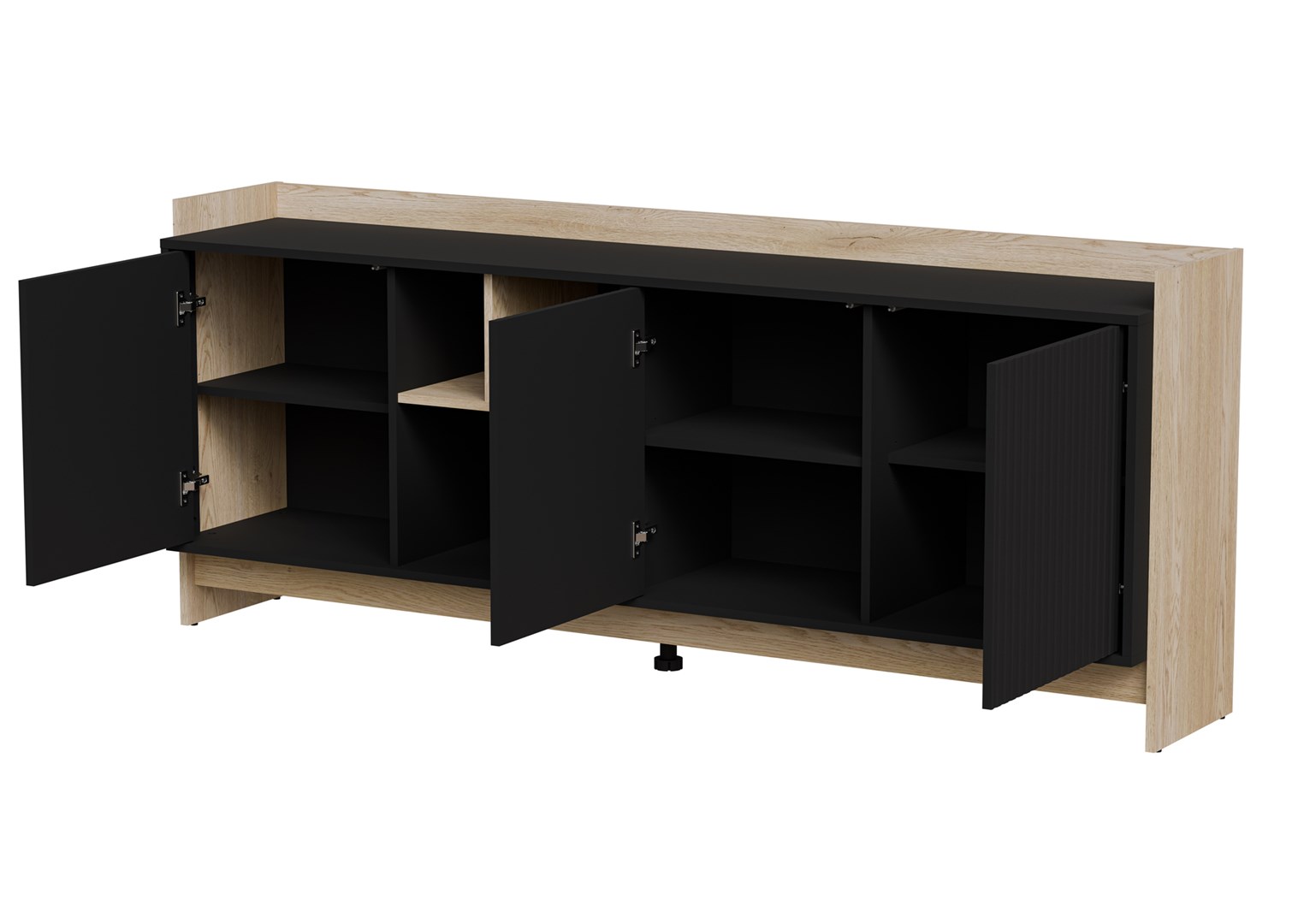 Komoda PORTO 3D 190x38x77 dąb/czarny - obrazek 3