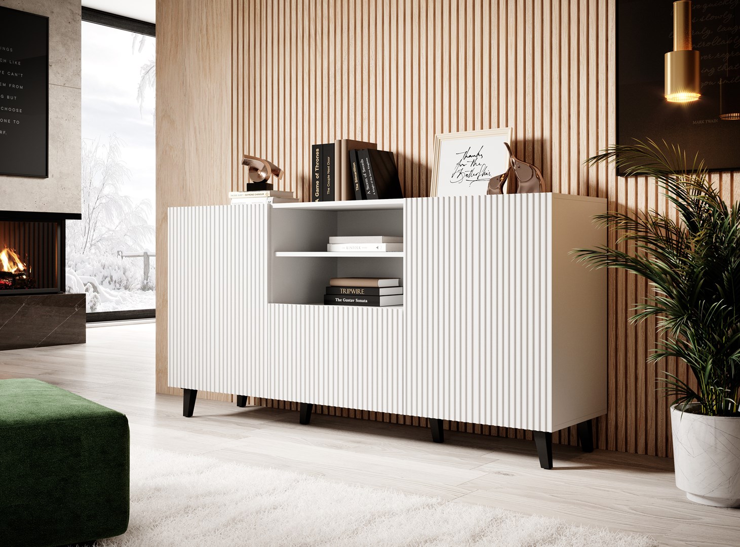 Komoda PAFOS 150x40x82 biały mat - obrazek 4