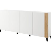 Komoda FARO 200x42x82 biały mat + dąb craft