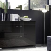 Komoda LOGO II 120/42/78 czarny/ czarny połysk