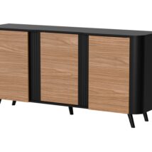 Komoda VOLARE 151x39x75 czarny/orzech