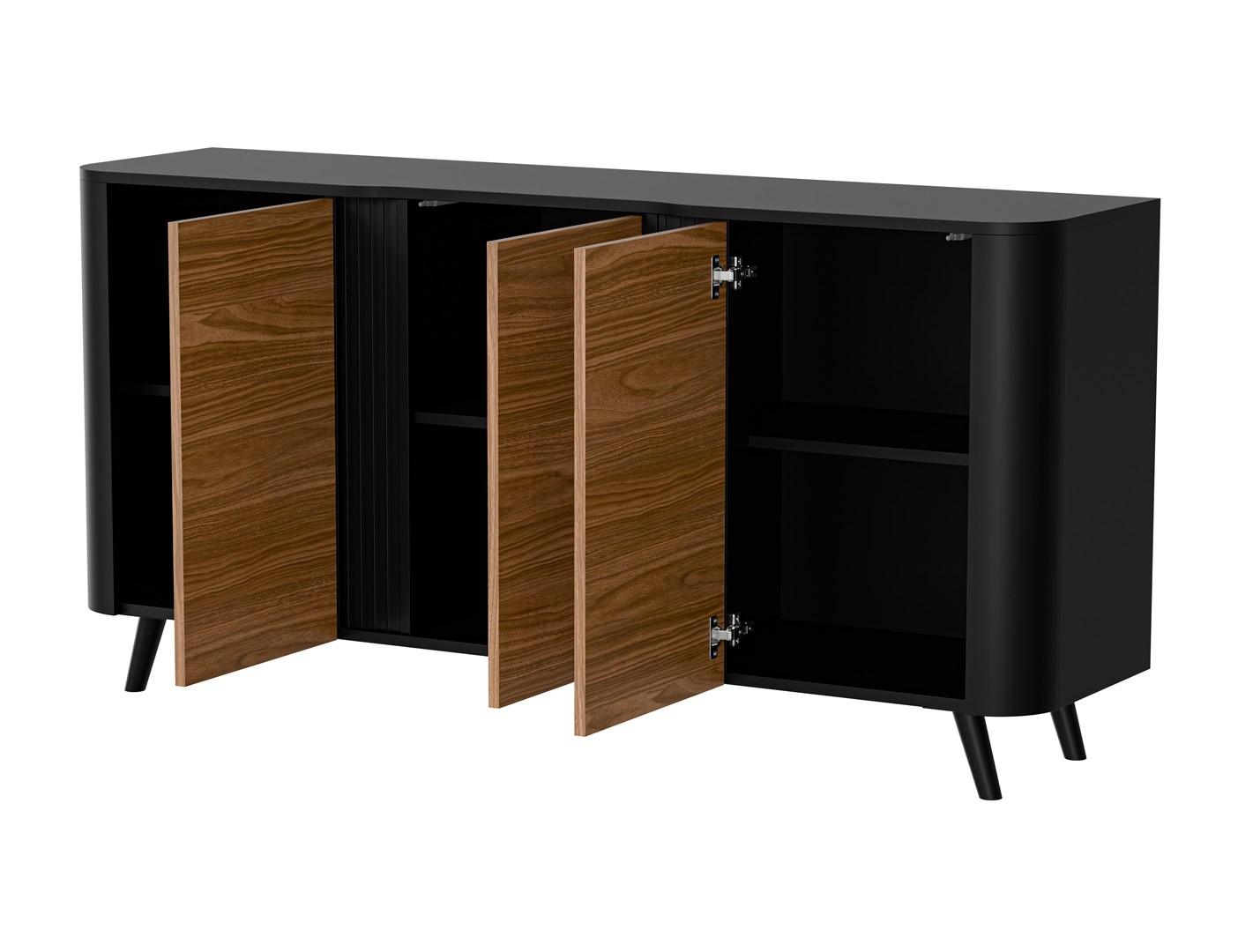 Komoda VOLARE 151x39x75 czarny/orzech - obrazek 3
