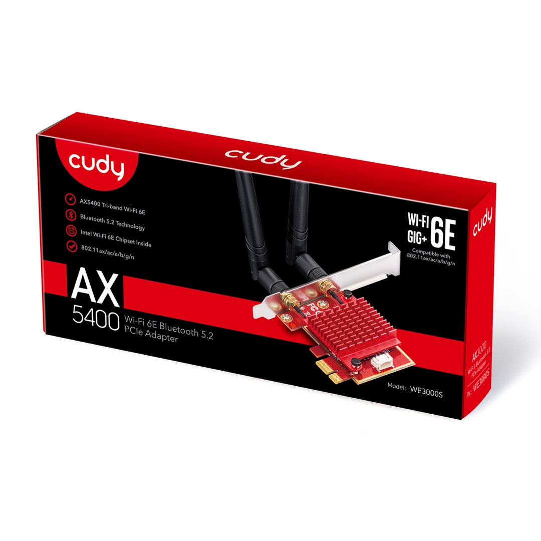 Karta sieciowa CUDY WE3000S AX5400 Wi-Fi 6 + BT 5.2 Intel AX210 Radiator PCIe - obrazek 4