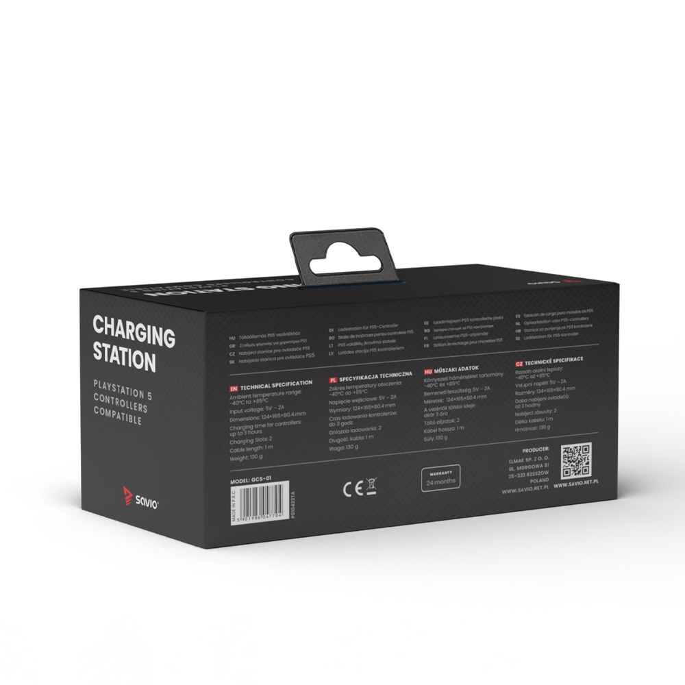 SAVIO GCS-01 STACJA ŁADUJĄCA DO PADÓW PS5, USB - obrazek 3