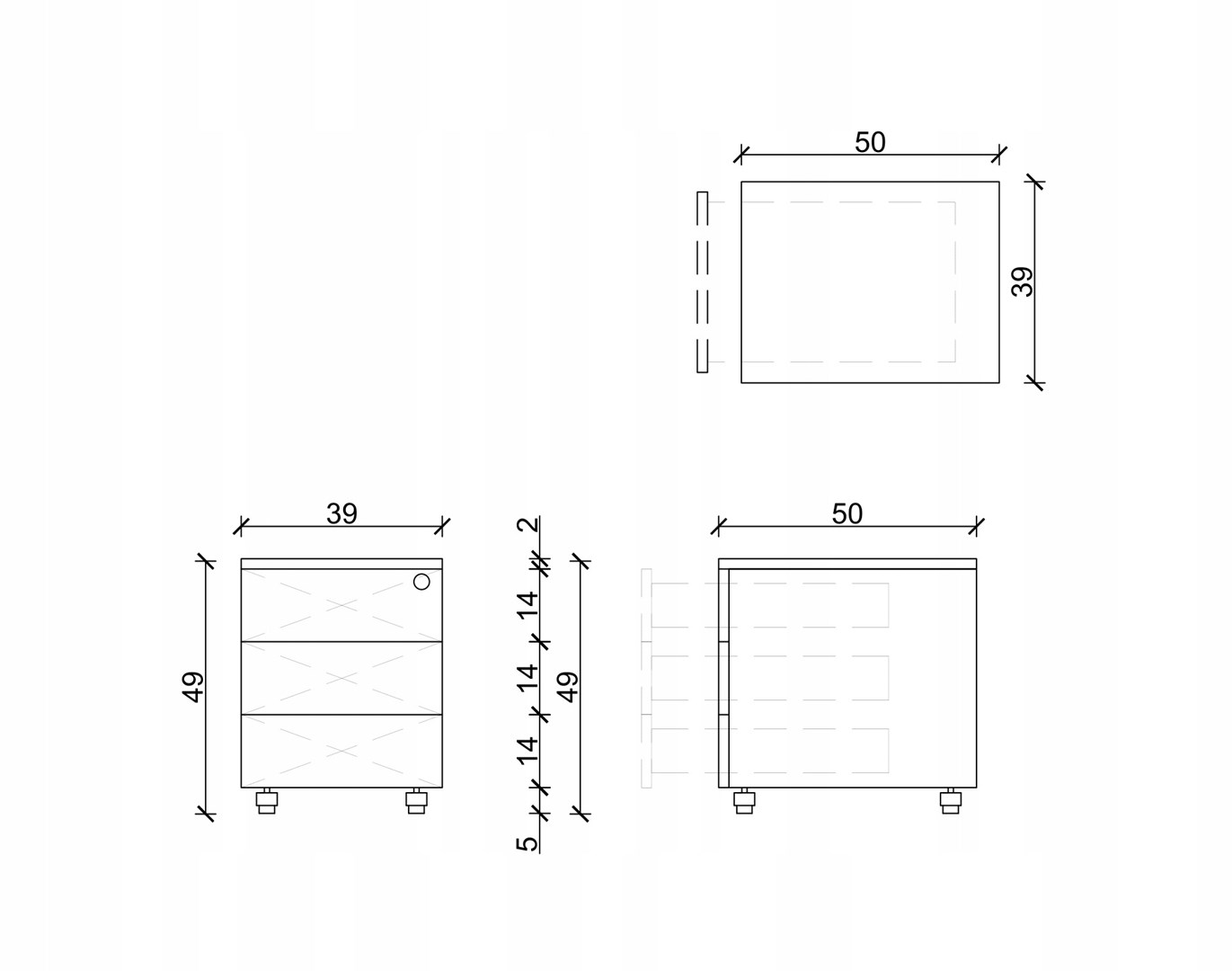 Kontener metalowy z zamkiem XD-041-3-W Biały - obrazek 3