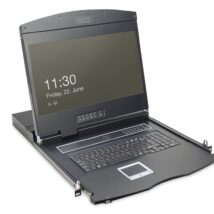 Digitus Konsola modułowa z monitorem TFT o przekątnej 19” (48,3 cm), 16-portowym przełącznikiem KVM & touchpadem, klawiatura amerykańska