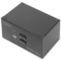 Digitus Przełącznik KVM, 2-portowy, podwójny wyświetlacz, 4K, HDMI®