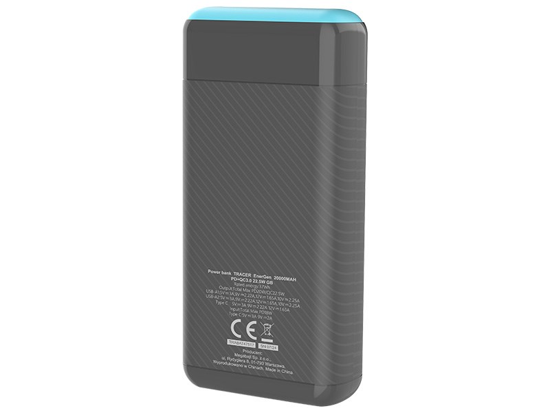 TRACER POWERBANK ENERGEN 20000MAH PD+QC3.0 GB - obrazek 4